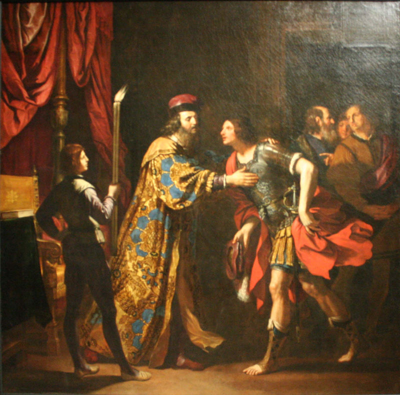 Pożegnanie Katona z Utiki z synem - Guercino