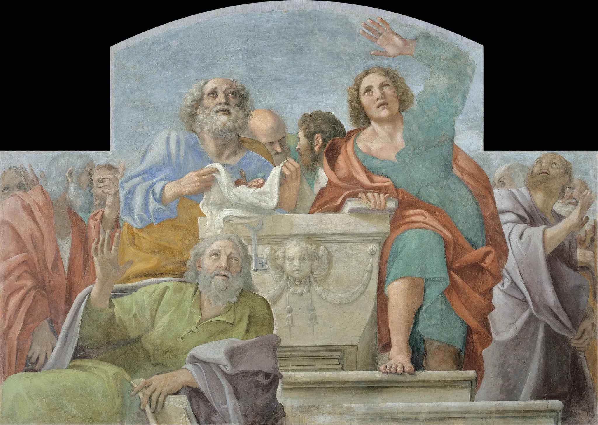 Les apôtres autour du sépulcre de la Vierge Marie - Francesco Albani image 1 copie de tableau peinte à la main