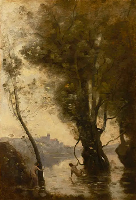 Kąpiące się na Wyspach Boromejskich - Jean-Baptiste Camille Corot