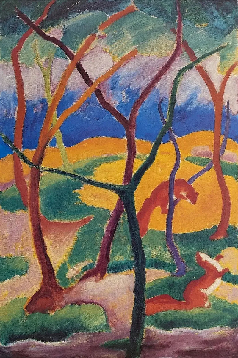 Lisy bawią się - Franz Marc