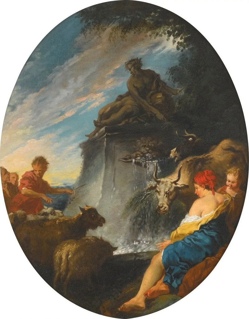 Pastuszkowie przy fontannie - François Boucher