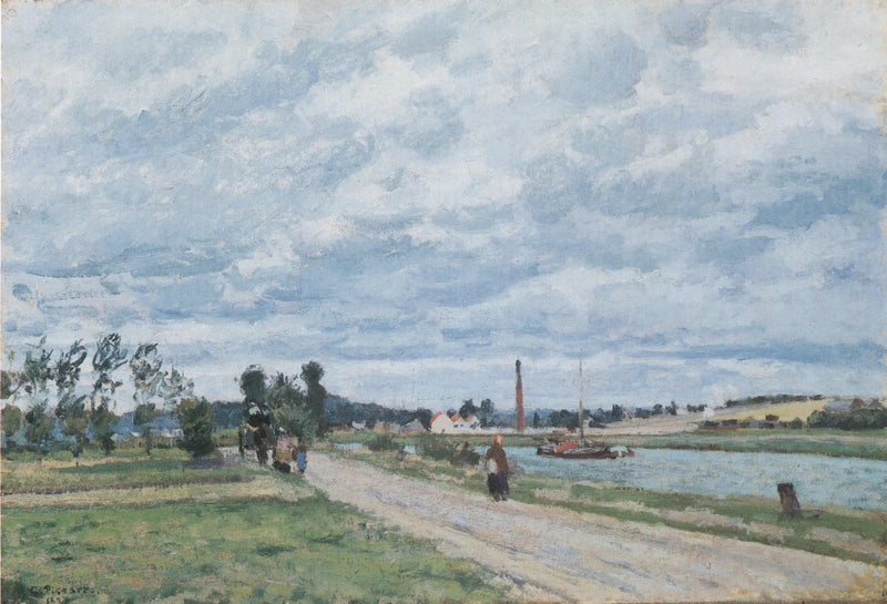 Brzegi Oise w pobliżu Pontoise - Camille Pissarro