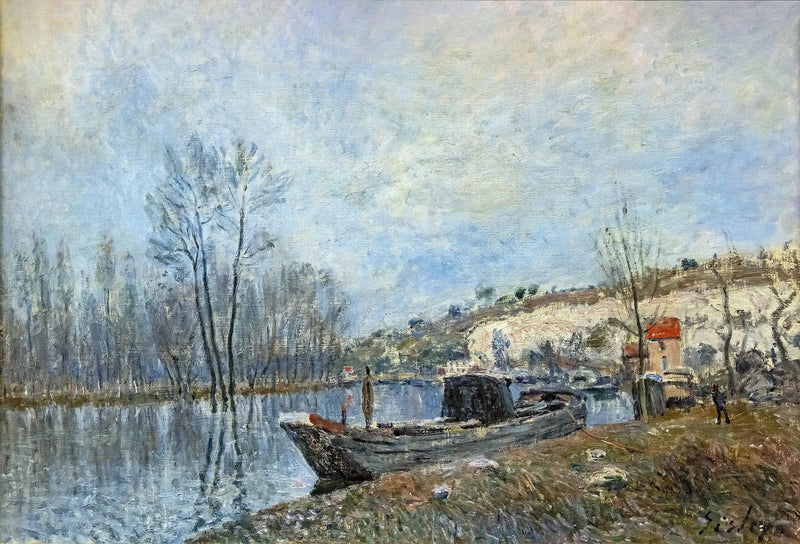 Brzegi Loingu w kierunku Moret - Alfred Sisley