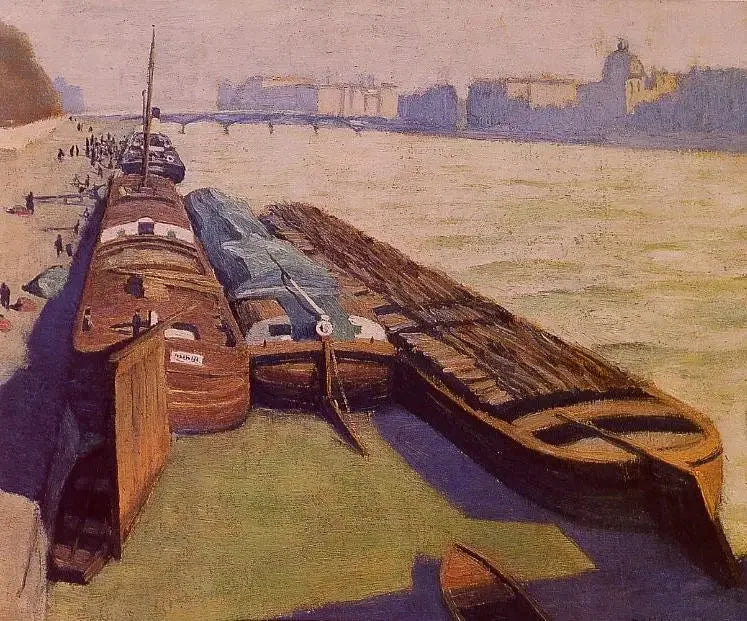 Łodzie, brzeg Sekwany - Félix Vallotton