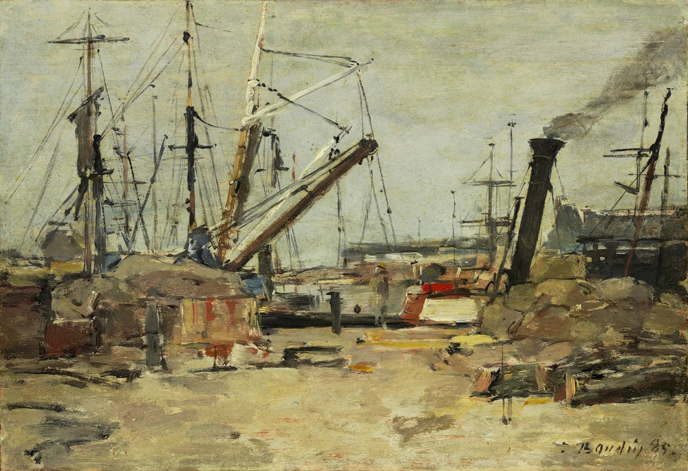 Les chalutiers - Eugène Boudin image 1 copie de tableau peinte à la main
