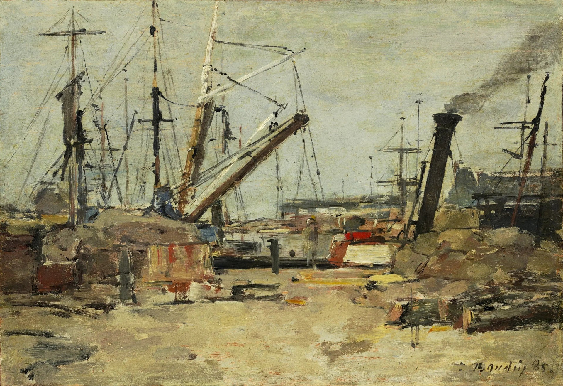 Les chalutiers - Eugène Boudin image 1 copie de tableau peinte à la main