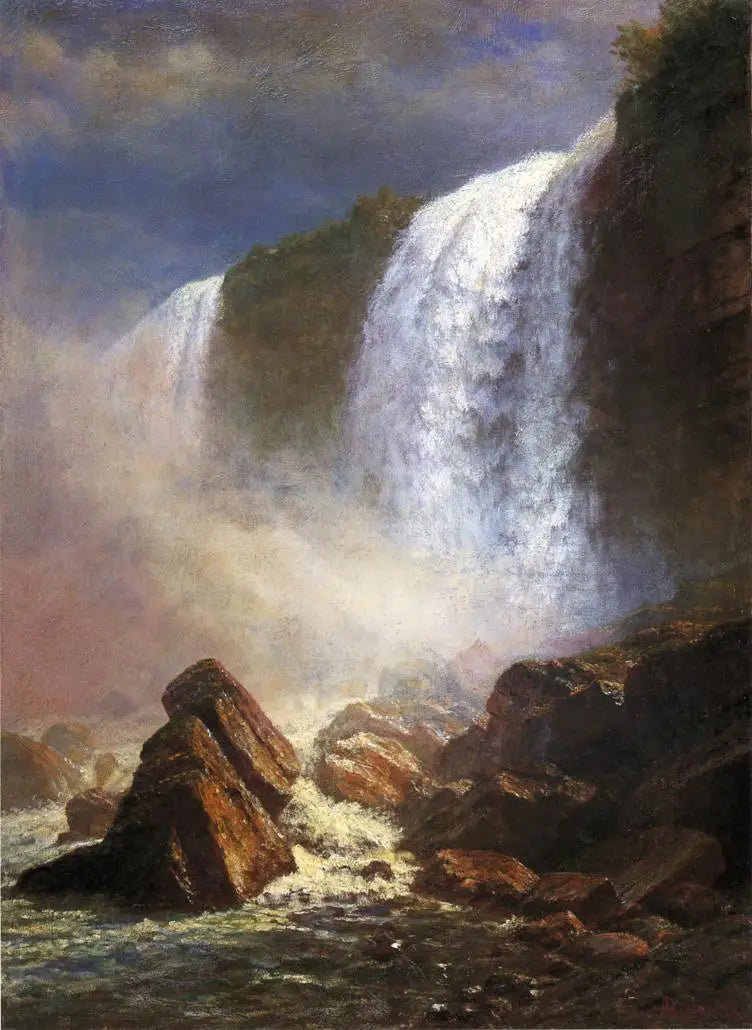 Wodospady Niagara widziane z dołu - Albert Bierstadt