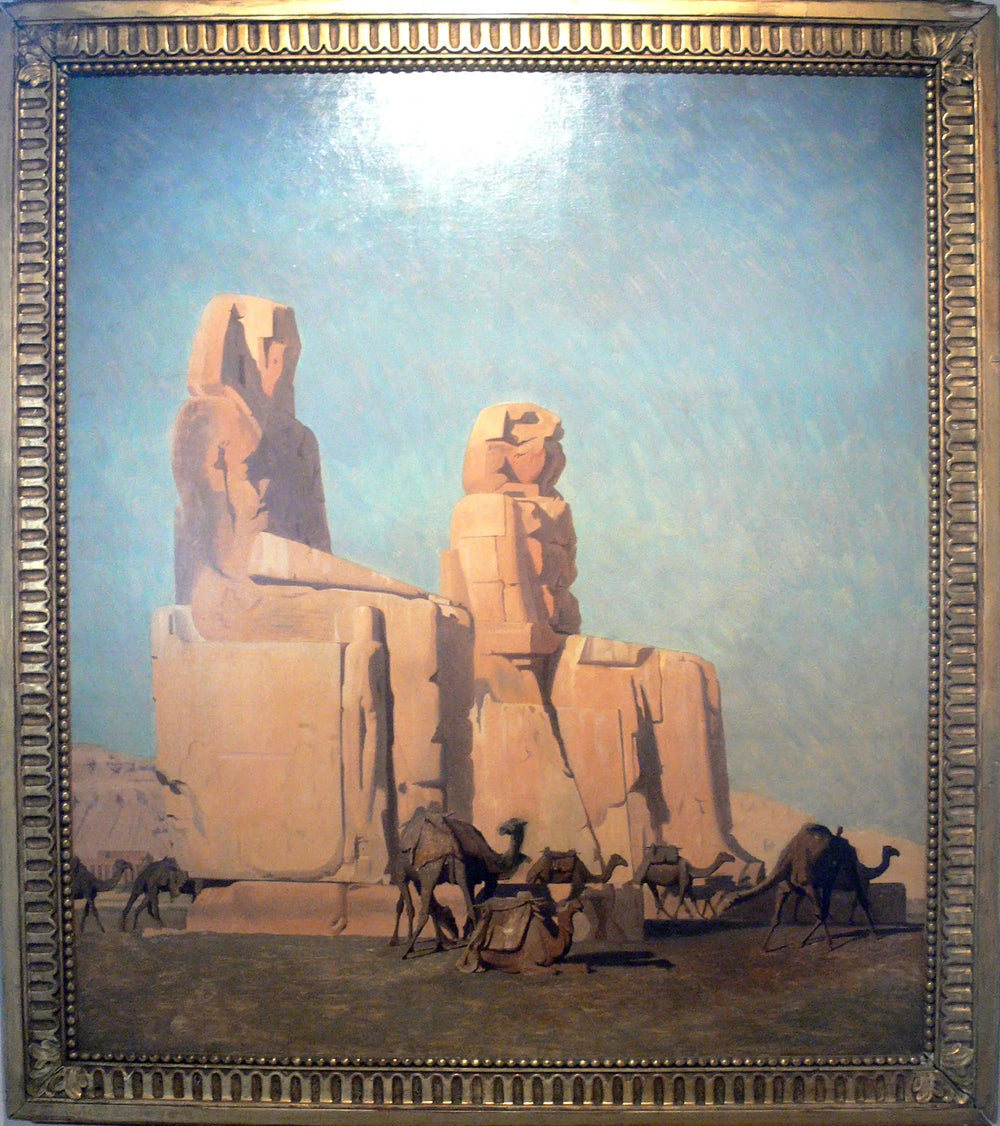 Les Colosses de Thèbes, Memnon et Sésostris - Jean-Léon Gérôme image 1 copie peinte à la main à l’huile