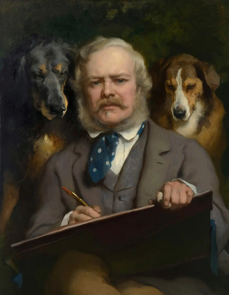 Znawcy: Portret artysty z dwoma psami - Edwin Henry Landseer