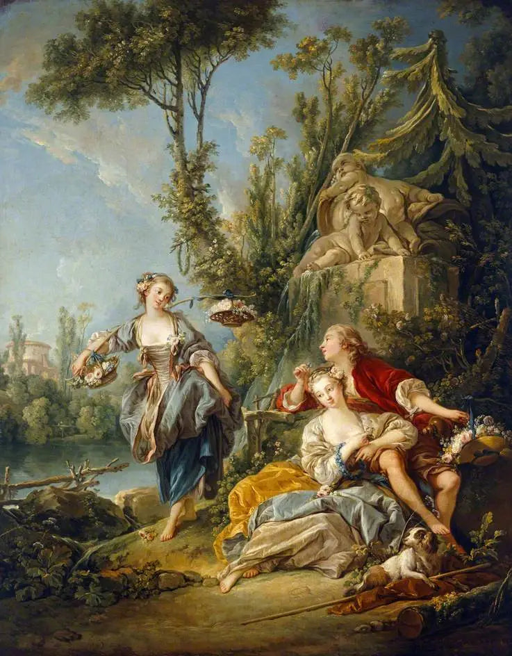 Zbieraczki kwiatów - François Boucher
