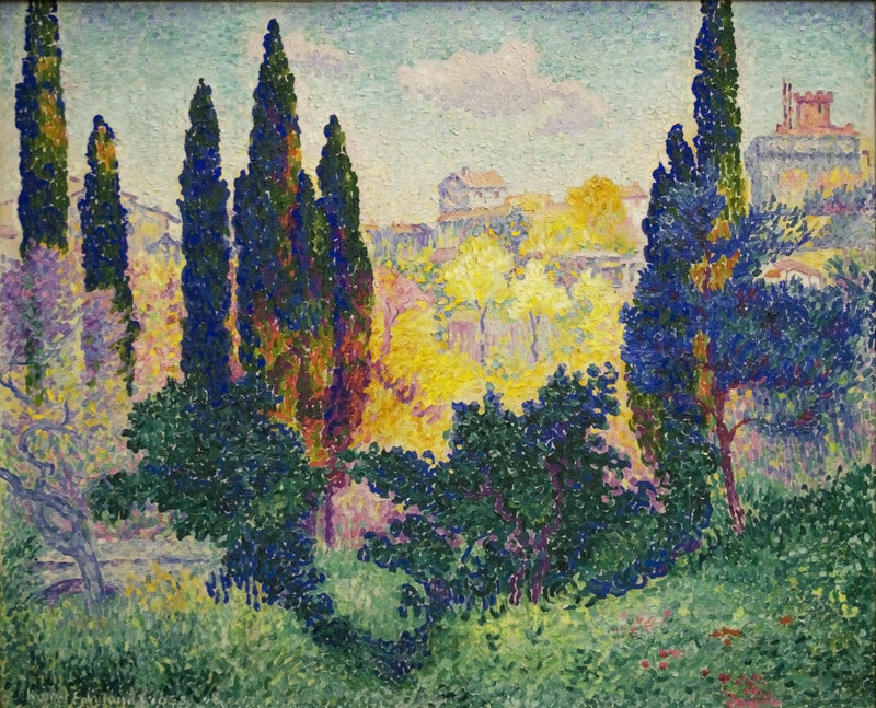 Cyprysy w Cagnes - Henri-Edmond Cross