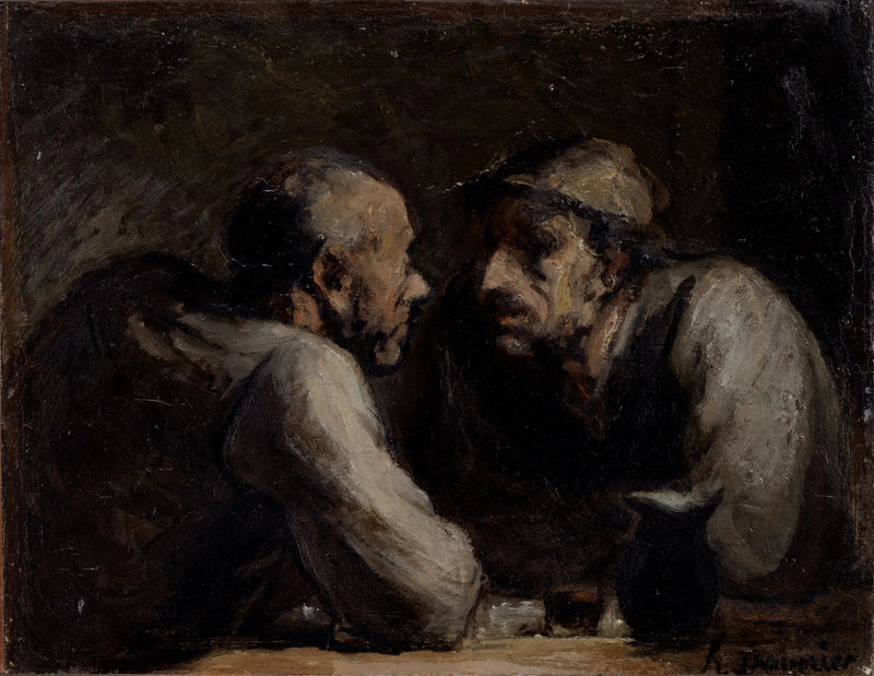 Dwóch pijących - Honoré Daumier
