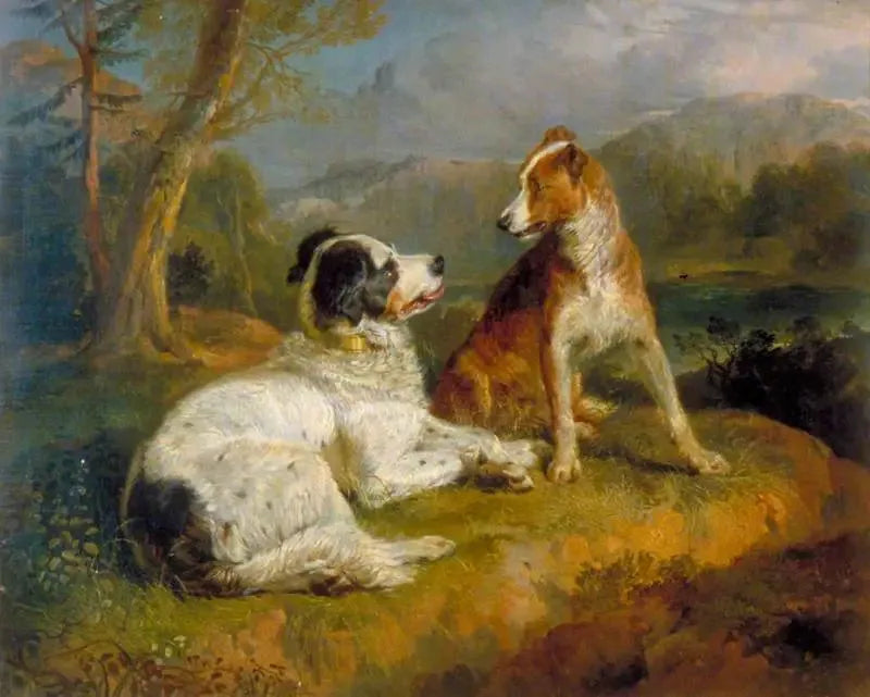 Dwa psy (według wiersza Roberta Burnsa) - Edwin Henry Landseer