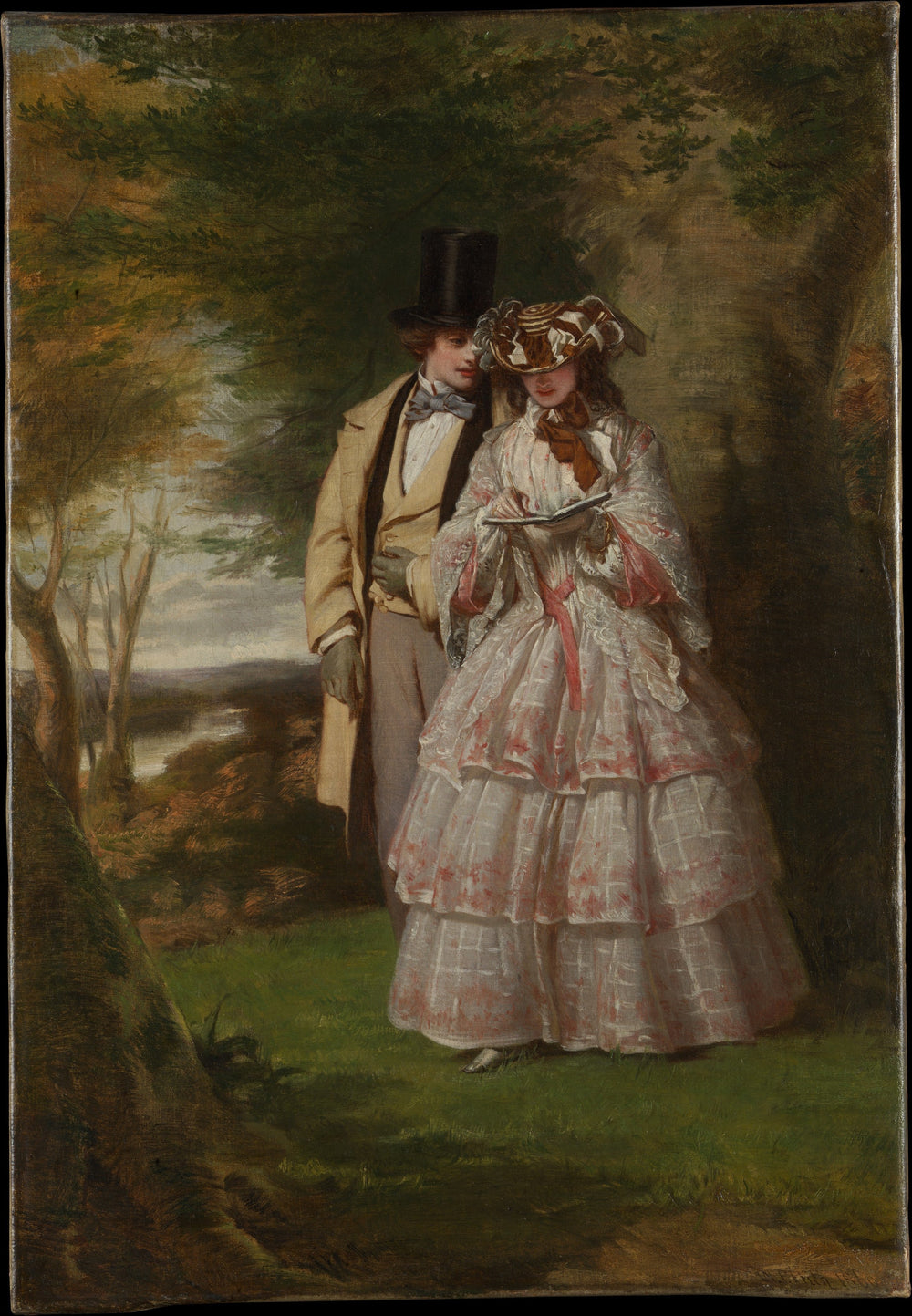 Les deux figures centrales de « Derby Day » - William Powell Frith image 1 tableau peint à l’huile sur toile