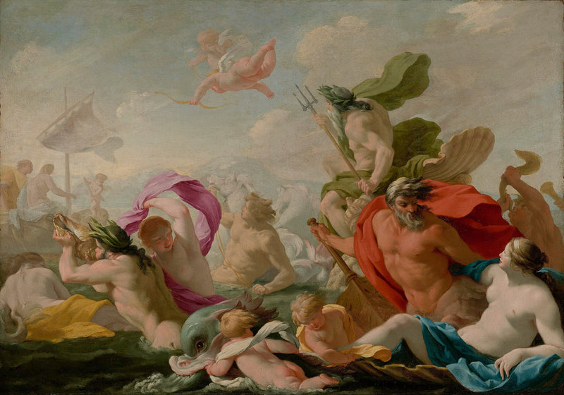 Morskie bogi oddające hołd Miłości - Eustache Le Sueur