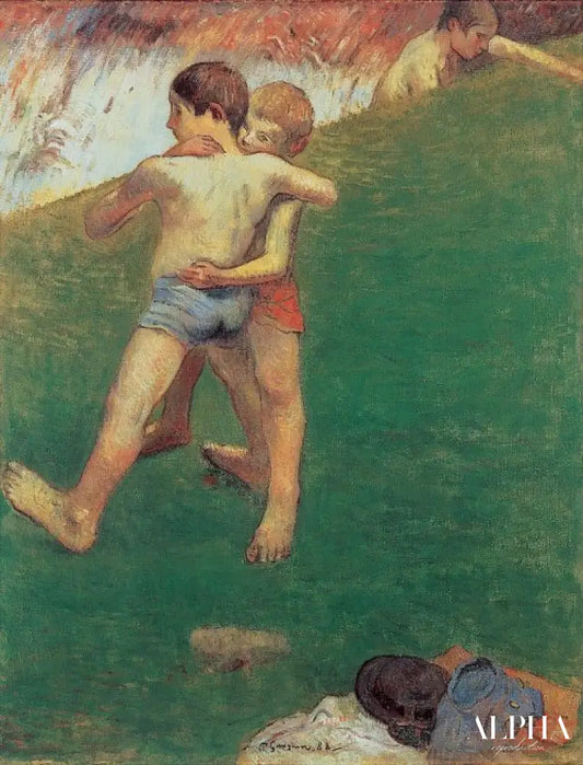 Les enfants luttant - Paul Gauguin - Reproductions de tableaux et peintures haut de gamme