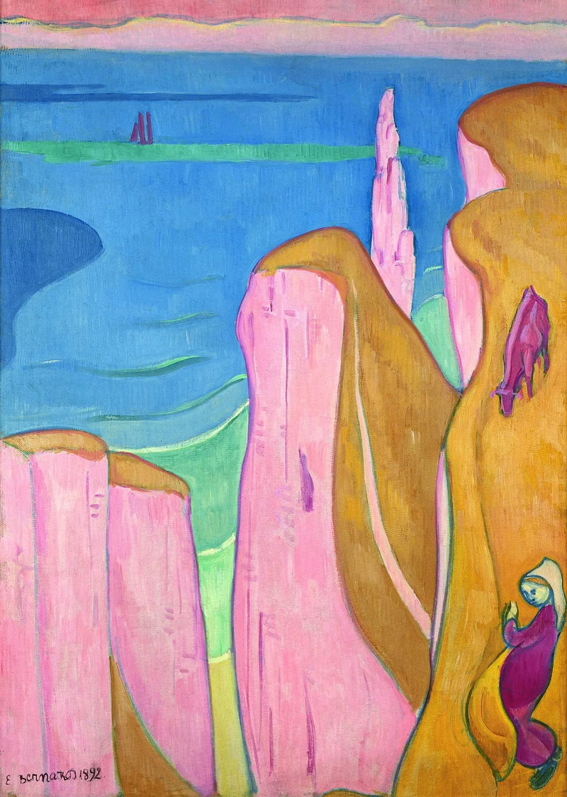 Fale klifów Yport - Émile Bernard