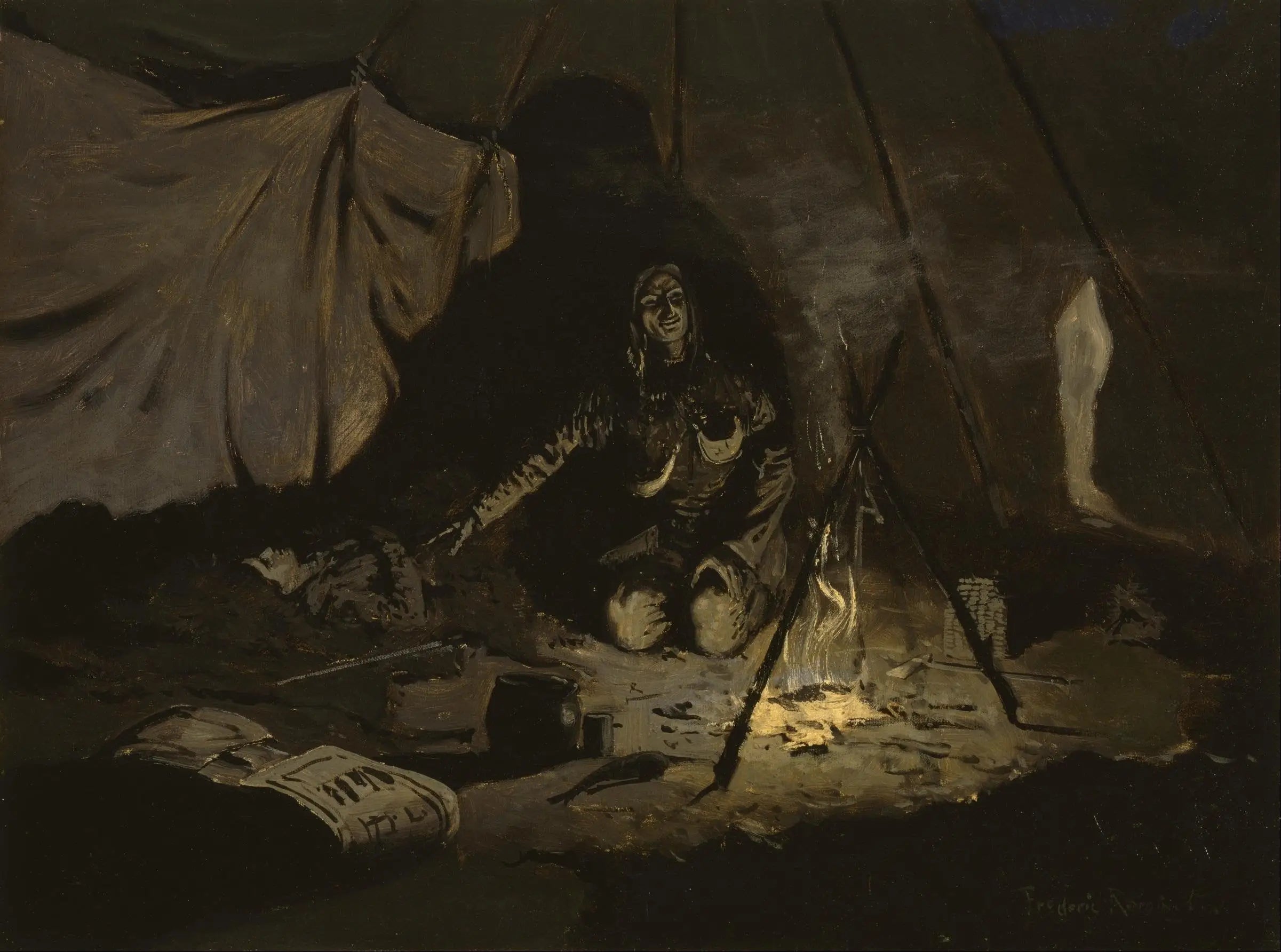 Les feuilles sèches ont duré plus longtemps qu’elle - Frederic Remington - Alpha Reproduction