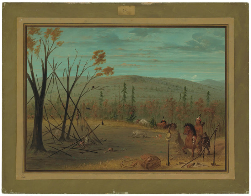 Bracia Cheyenne wracają z jesiennego polowania - George Catlin
