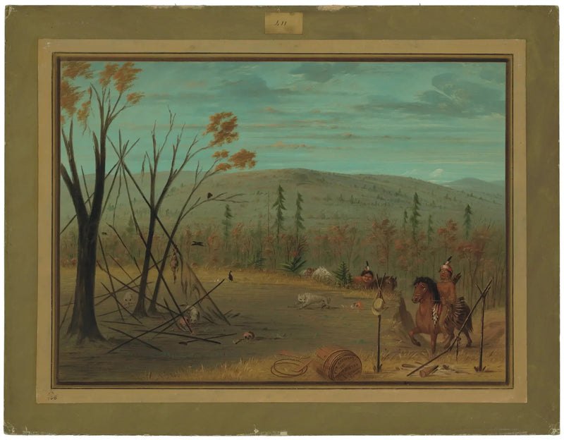 Bracia Cheyenne wracają z jesiennego polowania - George Catlin