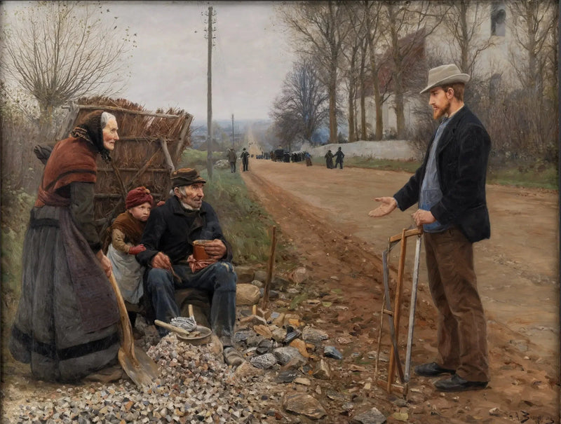 Ludzie na brzegu drogi - H. A. Brendekilde