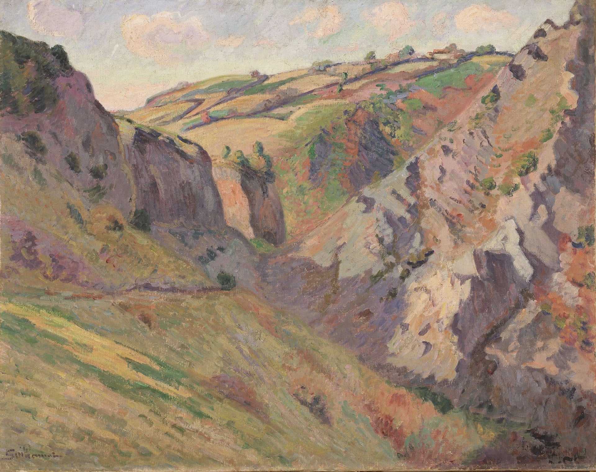 Les Grottes de Prunal près de Pontgibaud (Auvergne) - Armand Guillaumin image 1 reproduction d’œuvre d’art à l’huile