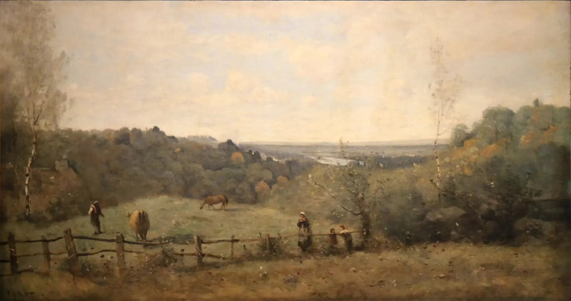 Wysokości Sèvres. Pastwisko w zagrodzie - Jean-Baptiste Camille Corot