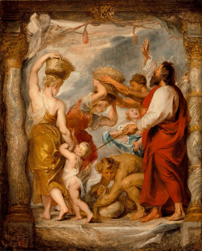 Izraelici zbierają mannę na pustyni - Peter Paul Rubens