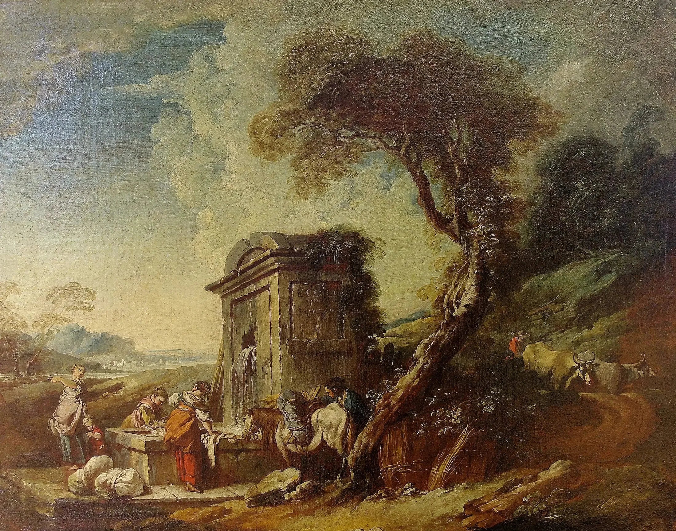 Les Lavandières - François Boucher image 1 reproduction de peinture à l’huile