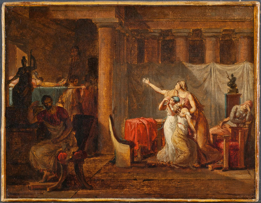 Liktorzy przynoszą Brutusowi ciała jego synów - Jacques-Louis David