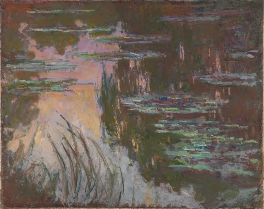 Lilie wodne, zachód słońca - Claude Monet