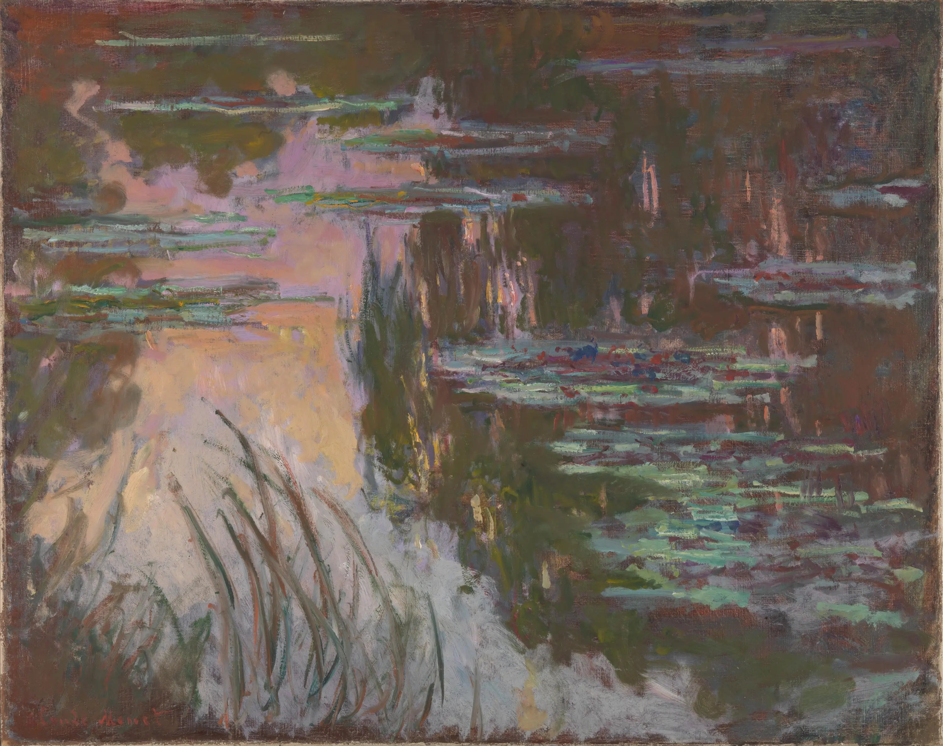 Reproduction du tableau « Les lilyes d'eau, le coucher du soleil - Claude Monet » par Alpha Reproduction en peinture à l’huile
