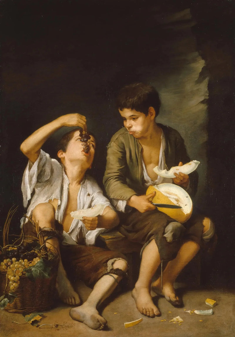 Jedzący melon i winogrona - Bartolomé Esteban Murillo