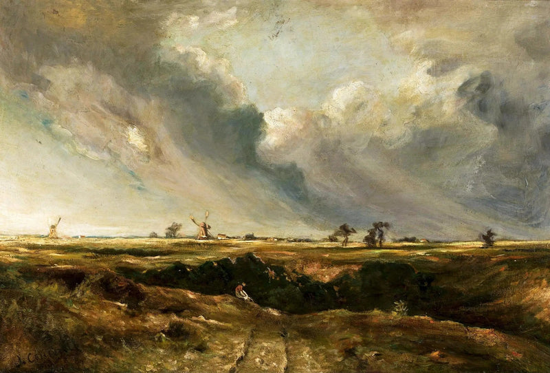 Wiatraki na krajobrazie. - John Constable