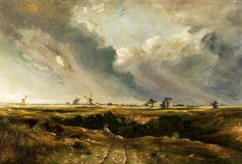 Wiatraki na krajobrazie. - John Constable