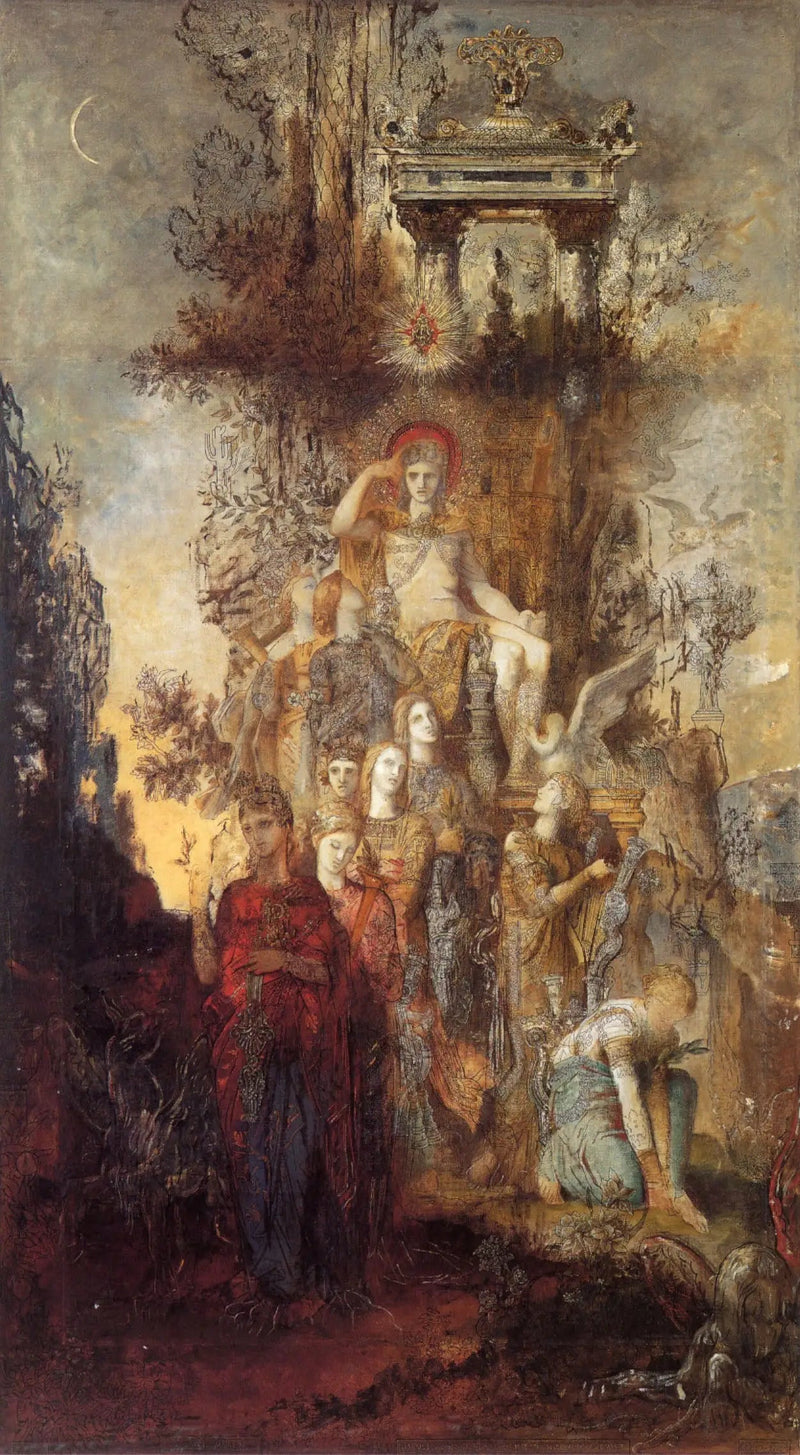 Muzy opuszczają Apollina, ich ojca, aby oświetlić świat - Gustave Moreau