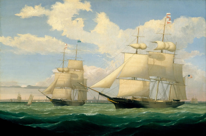Statki „Winged Arrow” i „Southern Cross” w porcie w Bostonie - Fitz Henry Lane