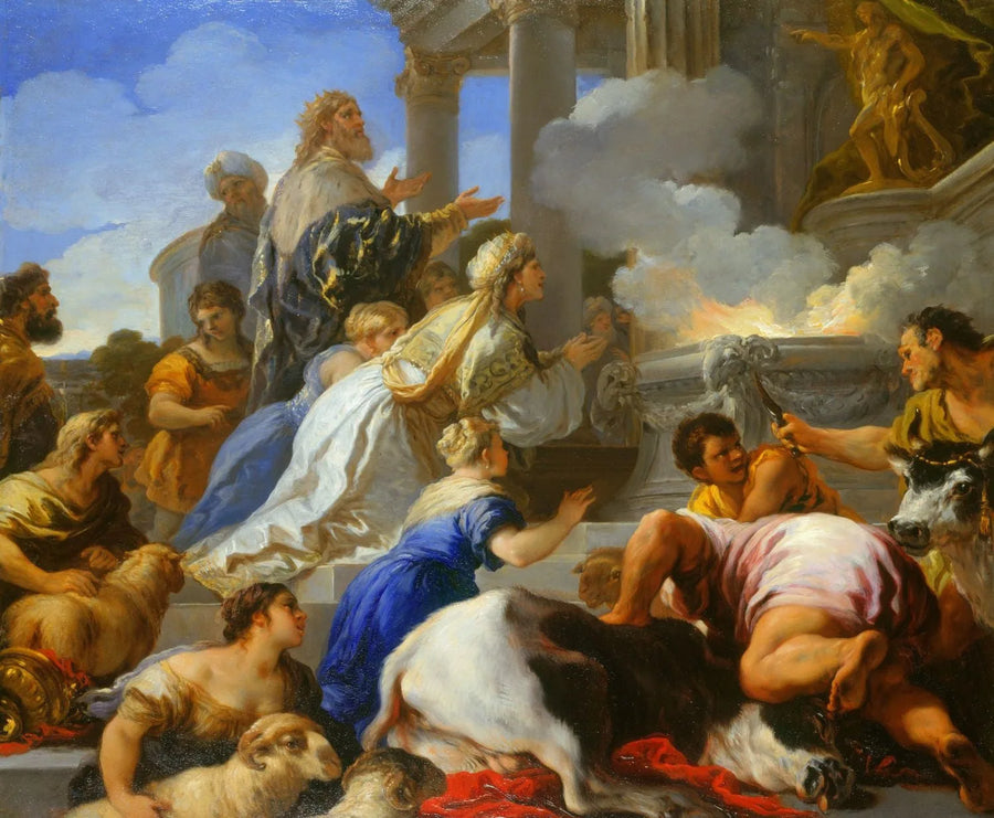 Rodzice Psyché składają ofiarę Apollonowi - Luca Giordano