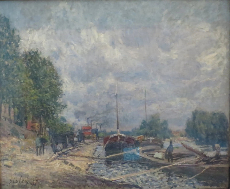 Łodzie rzeczne w Billancourt - Alfred Sisley