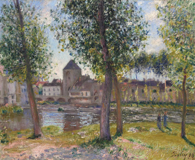 Topole w Moret-sur-Loing, popołudnie sierpnia - Alfred Sisley