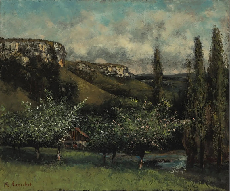 Drzewa jabłoniowe ojca Courbeta w Ornans - Gustave Courbet