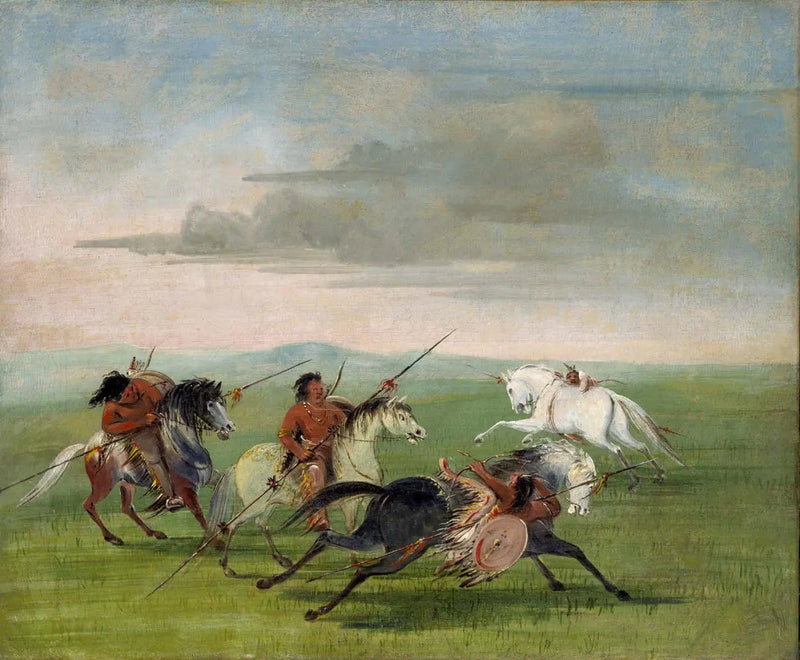 Cudowne wyczyny jeździeckie Komanczów - George Catlin