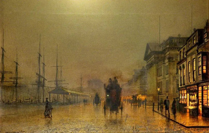 Nocne nabrzeża Liverpool - John Atkinson Grimshaw