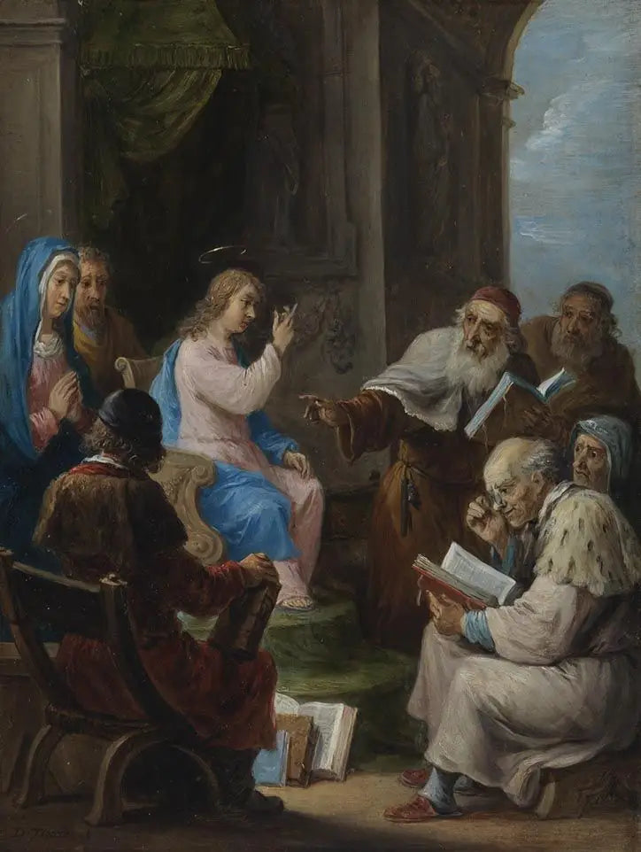 Quinze sekretów różańca: Chrystus dwunastoletni wśród doktorów świątyni - David Teniers Młodszy