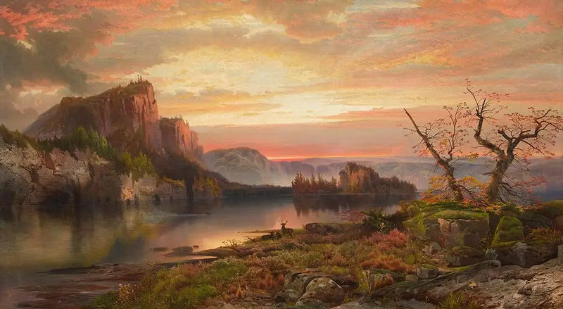 Brzegi jeziora Górnego - Thomas Moran