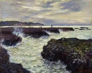Skały w Pourville, odpływ. - Claude Monet