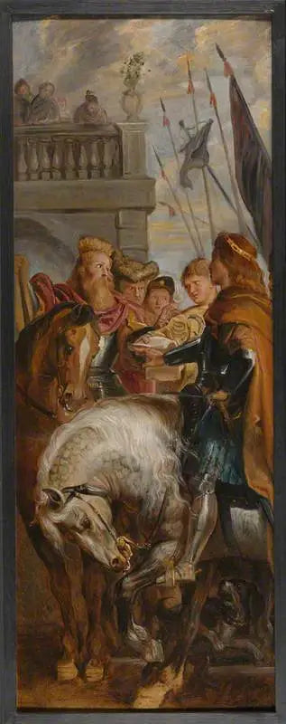Królowie Clotaire i Dagobert kłócą się z giermkiem - Peter Paul Rubens