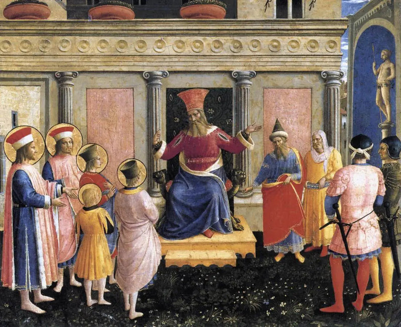 Święci Klemens i Damian z ich braćmi przed prokonsulem Lysyą - Fra Angelico