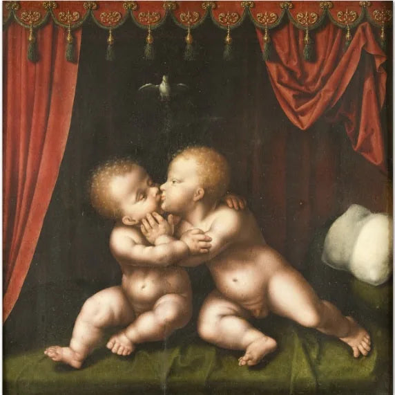 Święte Dziecięta całujące się - Joos van Cleve