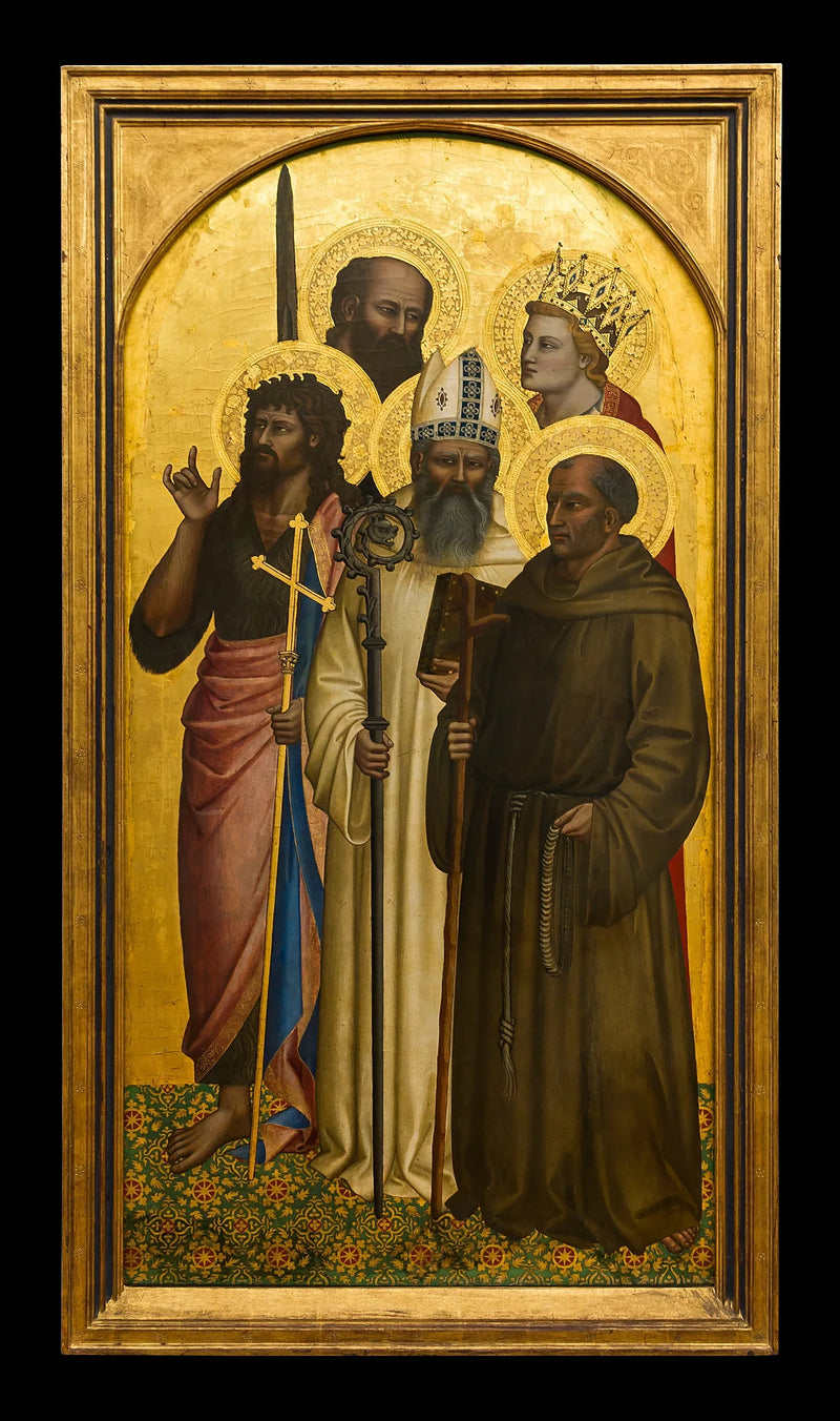 święci Jan Chrzciciel, Gilles, Gérard, Paweł i Katarzyna (Miniato?) - Nardo di Cione